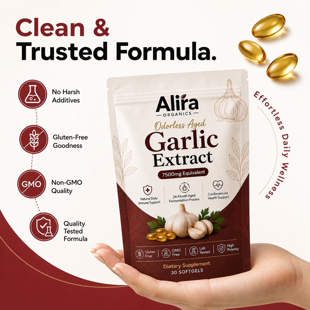 Aged Garlic Extract - 7500mg Odorless Softgels