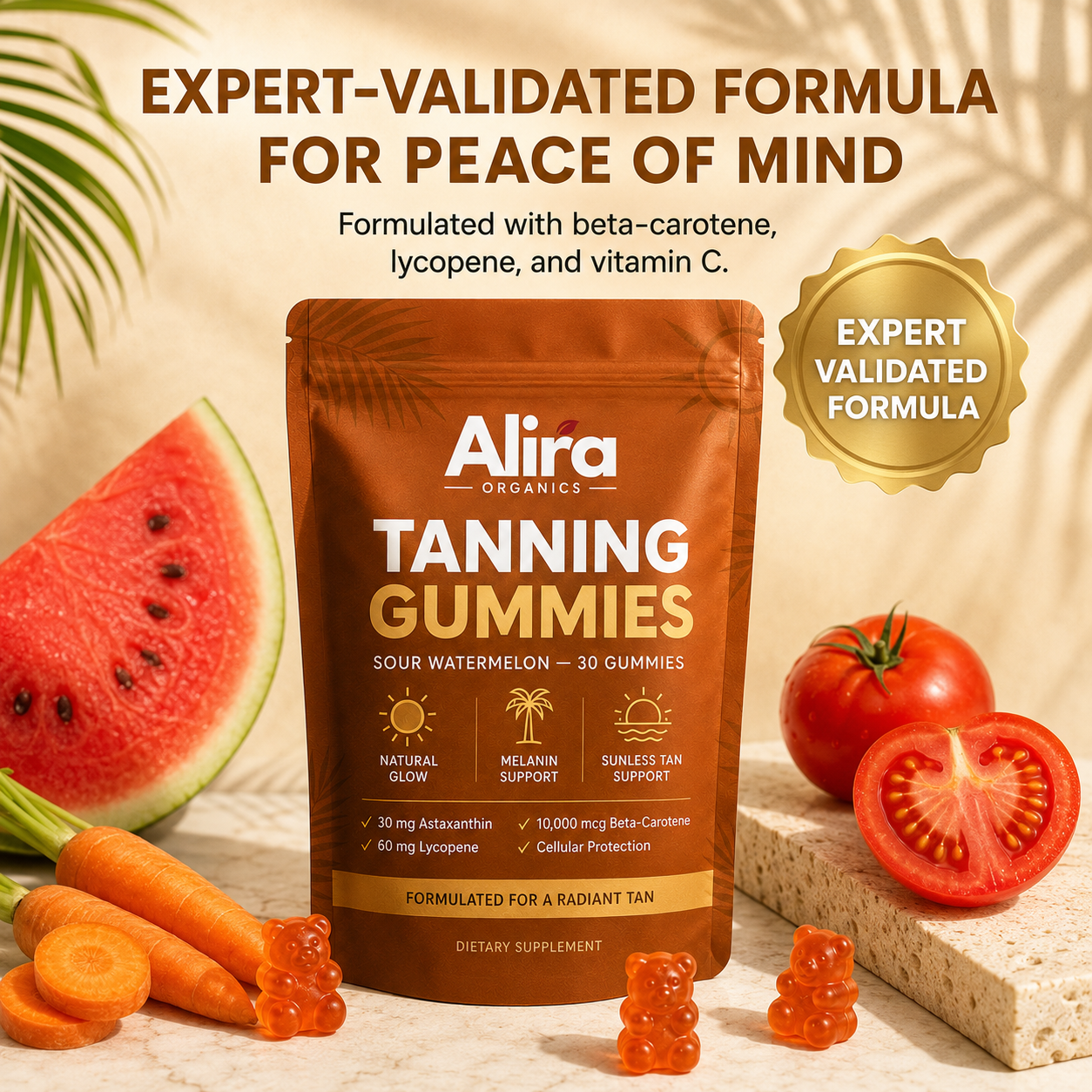 Natural Golden Tan Gummies