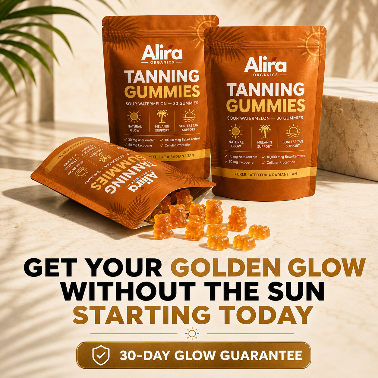 Natural Golden Tan Gummies